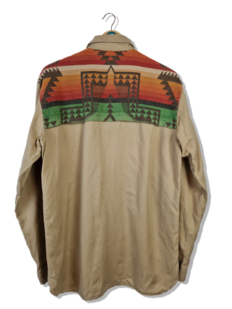 Rare! Vintage Ralph Lauren Hemd Fireball Pattern Braun Bunt M