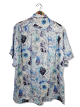 Vintage Cottonmount Hemd Kurzarm "Modisch weit" Crazy Pattern Blautöne M