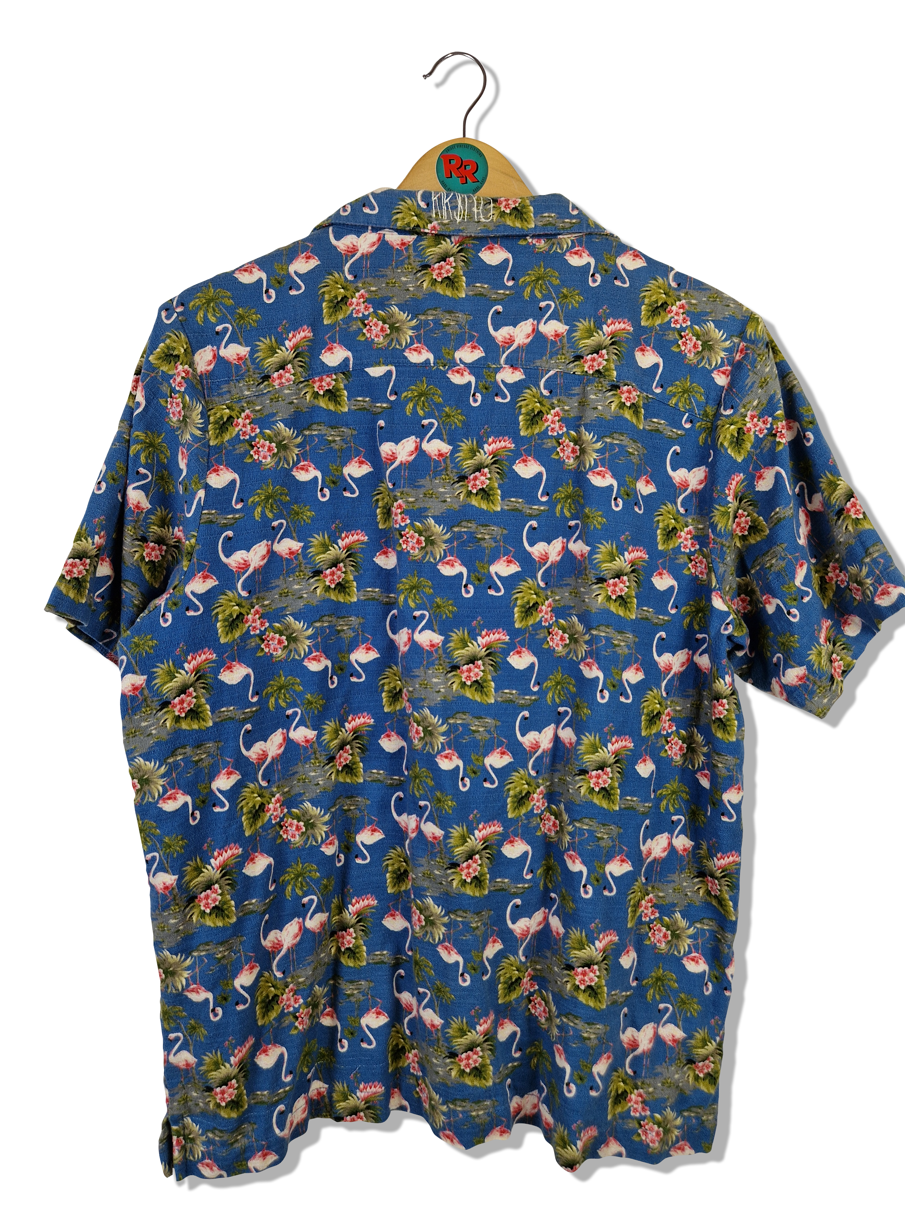 Kikstyo Hemd Kurzarm Flamingo Japanese Designer Blau M