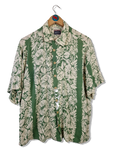 Vintage Rocky Hawaiishirt Kurzarm Grün Weiß S
