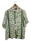 Vintage Rocky Hawaiishirt Kurzarm Grün Weiß S