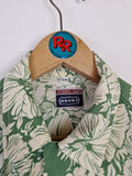 Vintage Rocky Hawaiishirt Kurzarm Grün Weiß S
