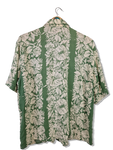 Vintage Rocky Hawaiishirt Kurzarm Grün Weiß S