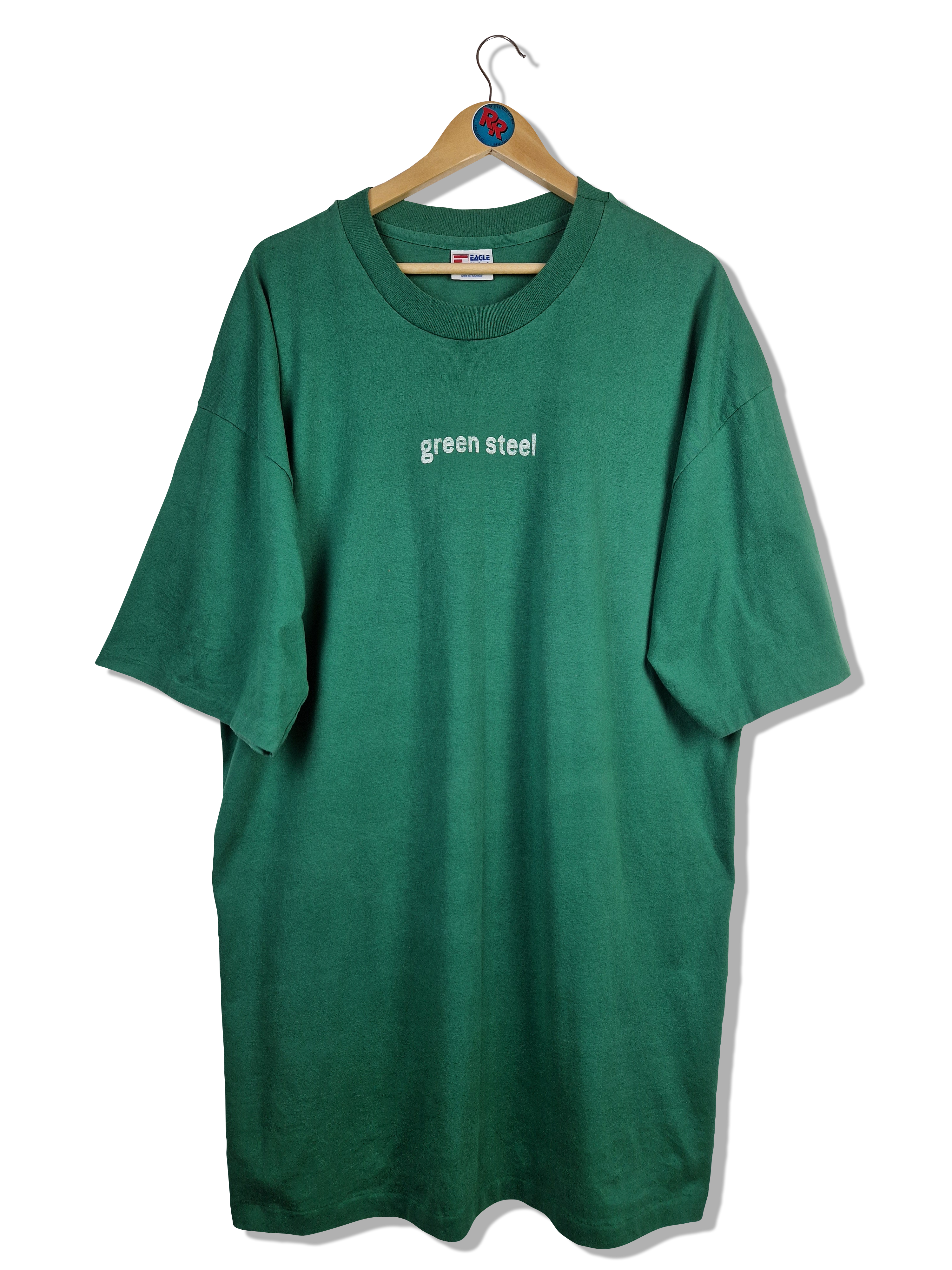 Vintage Eagle USA Shirt "Green Steel" Single Stitched Made In USA Grün 3XL - RareRags