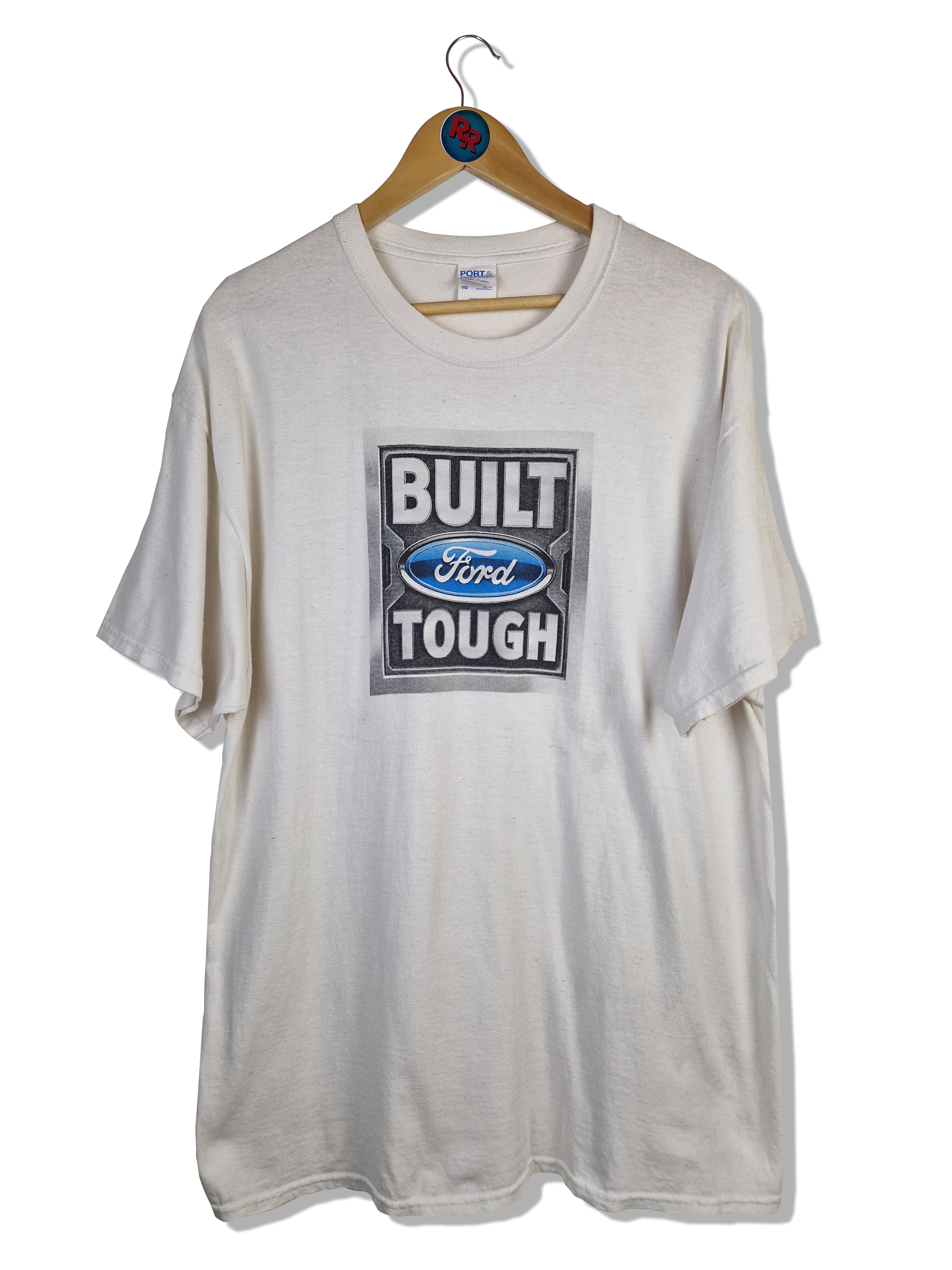 Vintage Port & Company Shirt Ford "Build Tough" Weiß XL