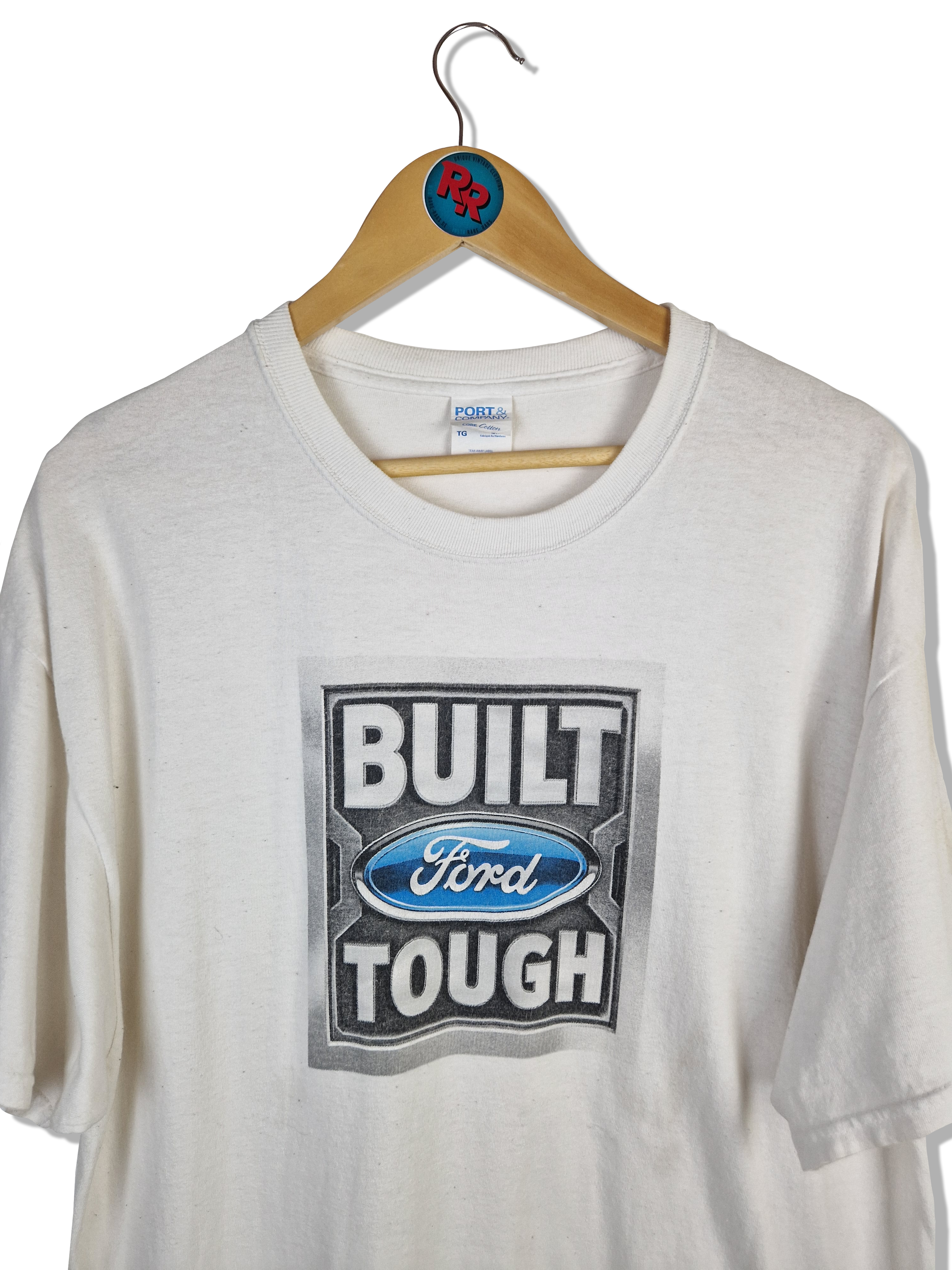 Vintage Port & Company Shirt Ford "Build Tough" Weiß XL
