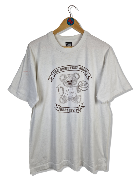 Vintage Screen Stars Shirt 80s Hershey Werbung "The Sweetest Show" Made In USA Weiß XL