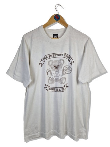 Vintage Screen Stars Shirt 80s Hershey Werbung "The Sweetest Show" Made In USA Weiß XL