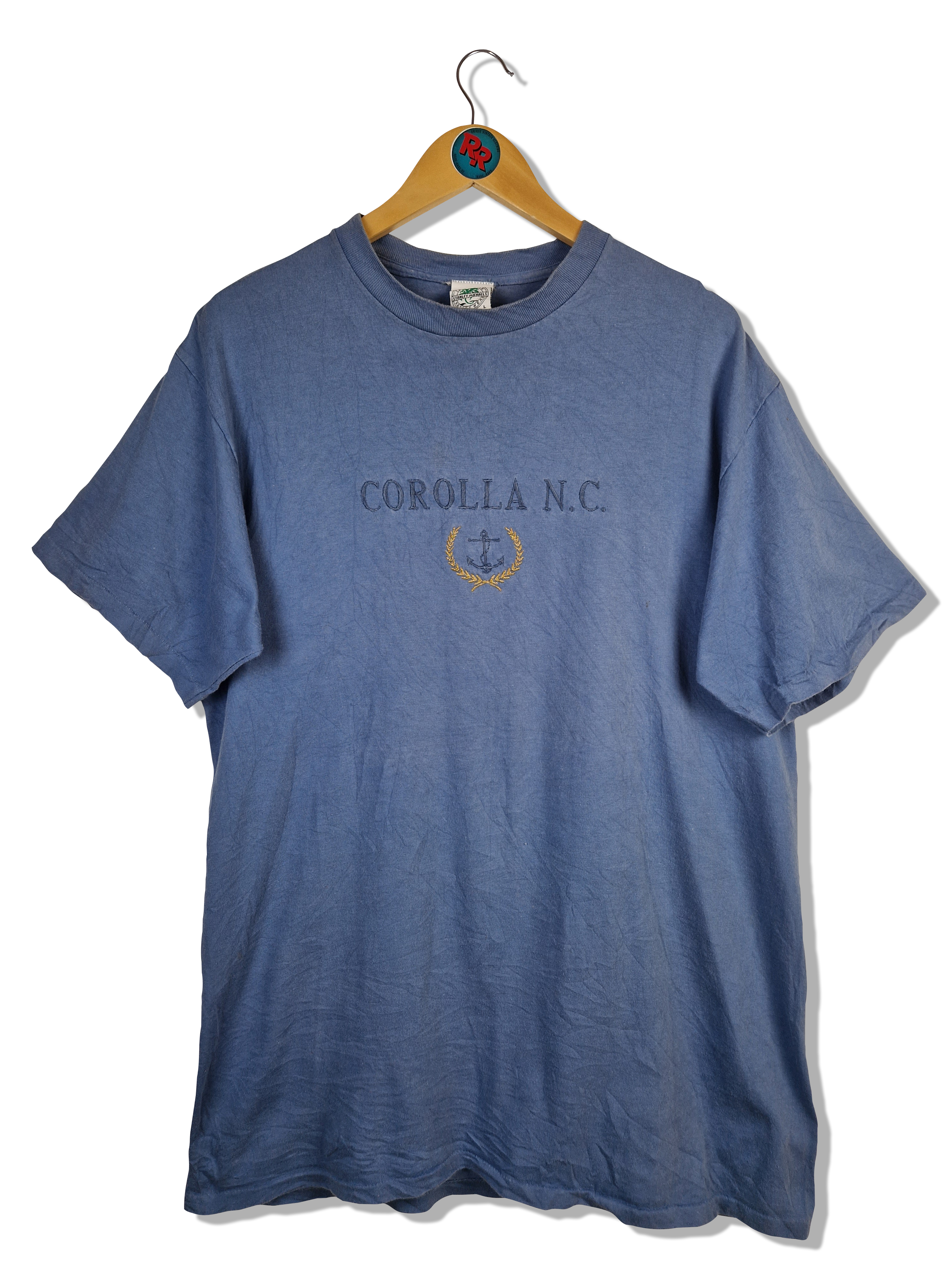 Vintage Stanley Michaels Shirt "Carolla N.C." Single Stitch Fade Blau L - RareRags