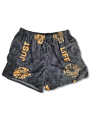 Vintage Arena Badehose Schwarz Orange M-L