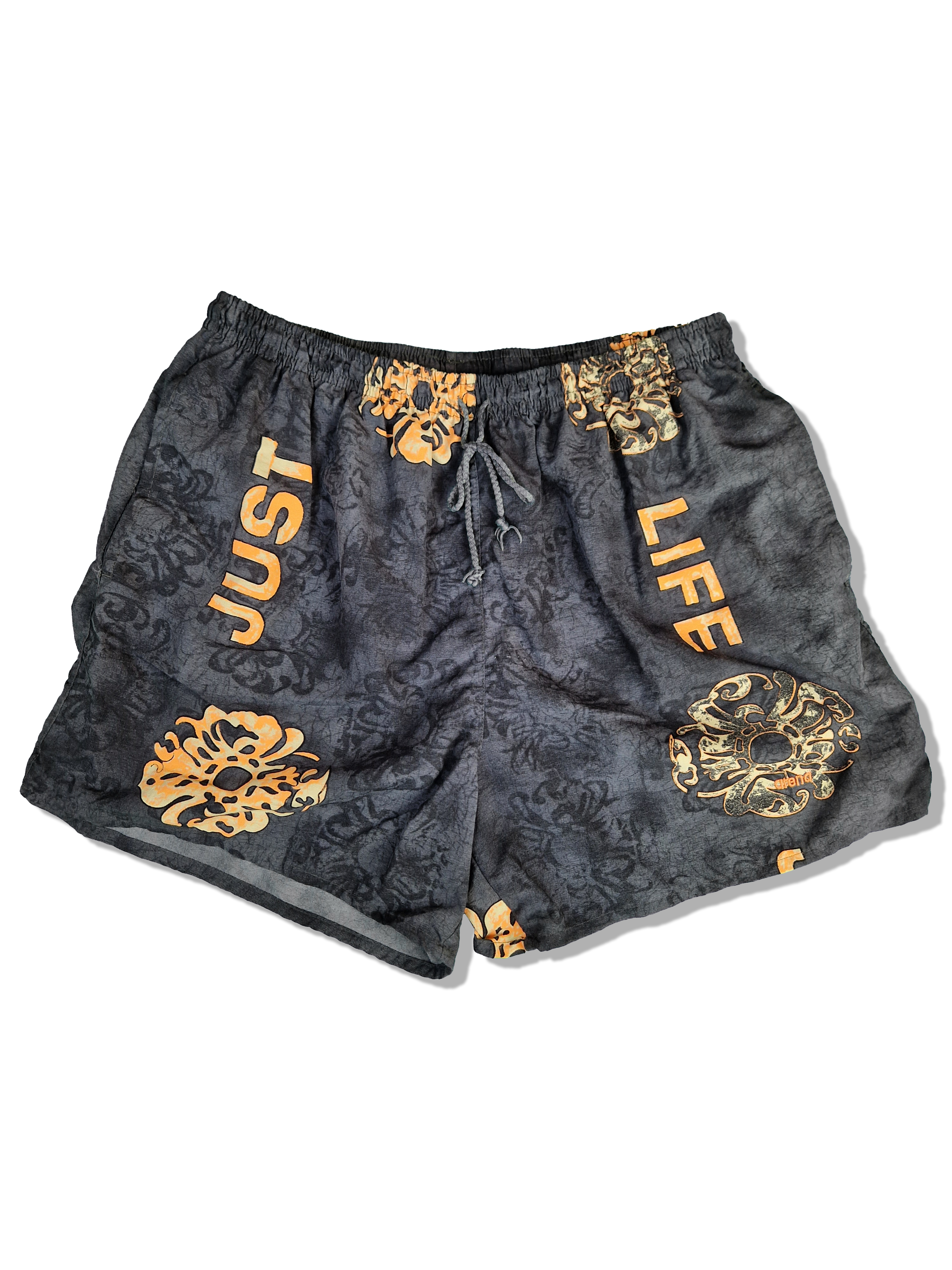 Vintage Arena Badehose Schwarz Orange M-L