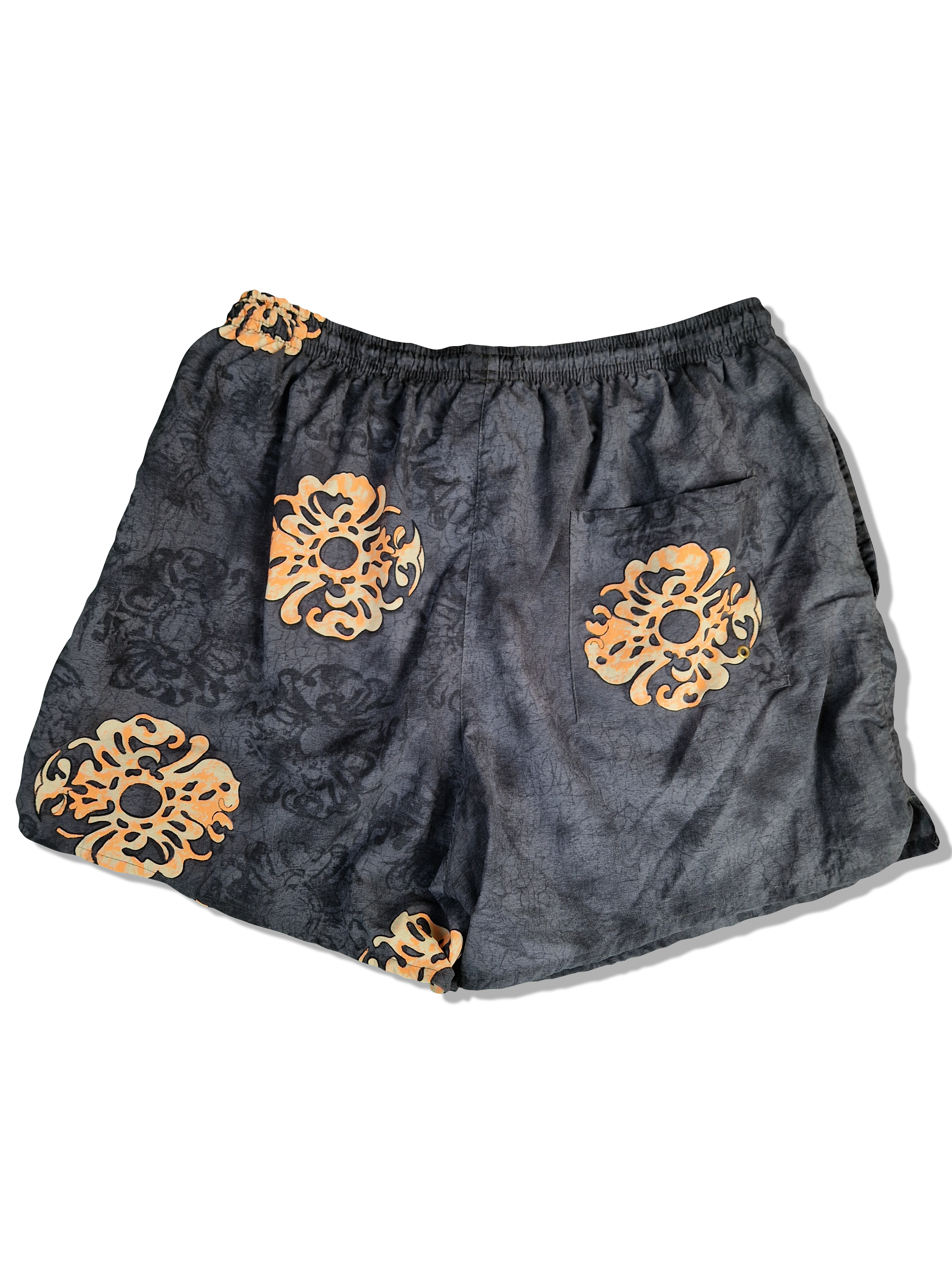Vintage Arena Badehose Schwarz Orange M-L