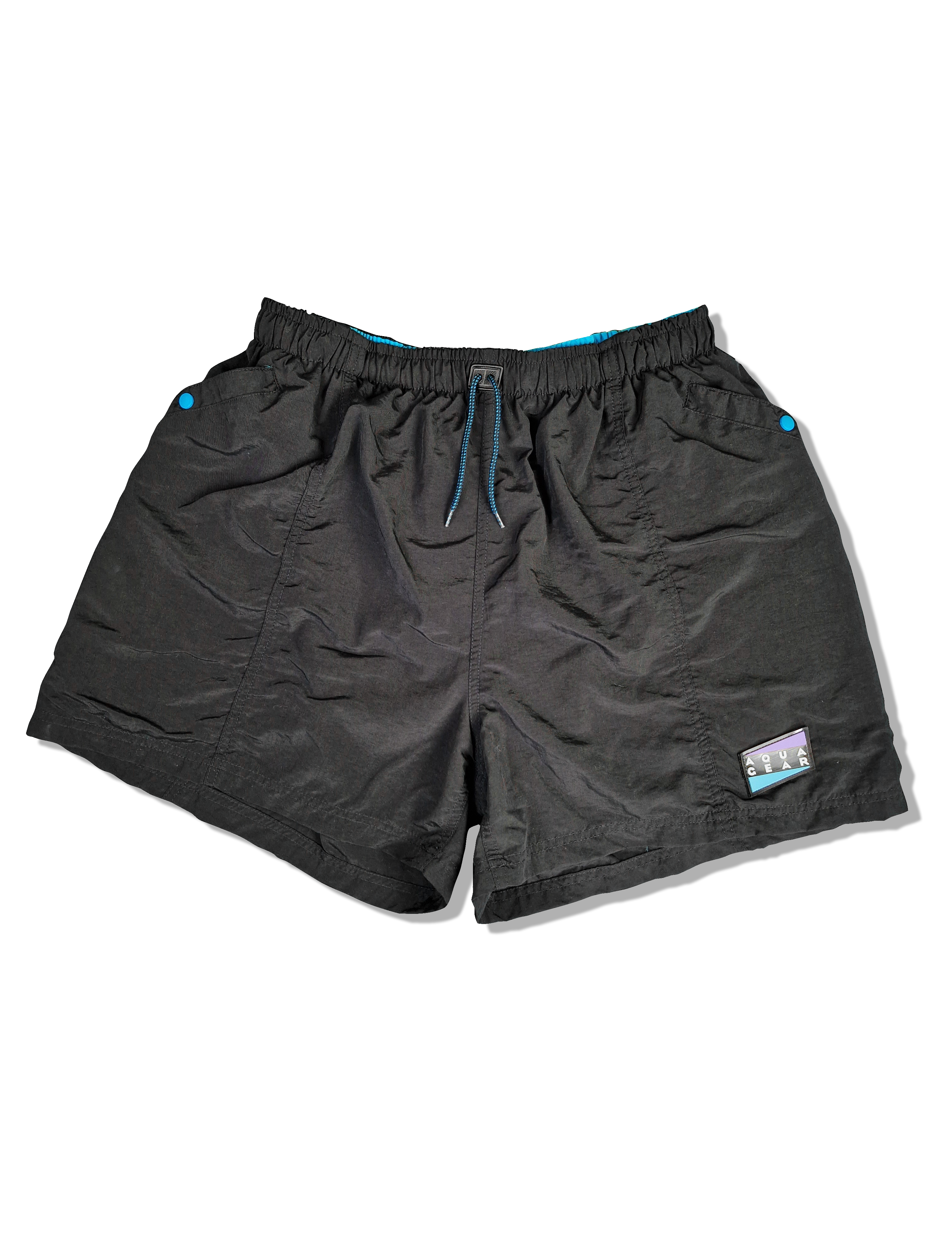 Vintage Nike Badehose Aqua Gear Schwarz Blau XL