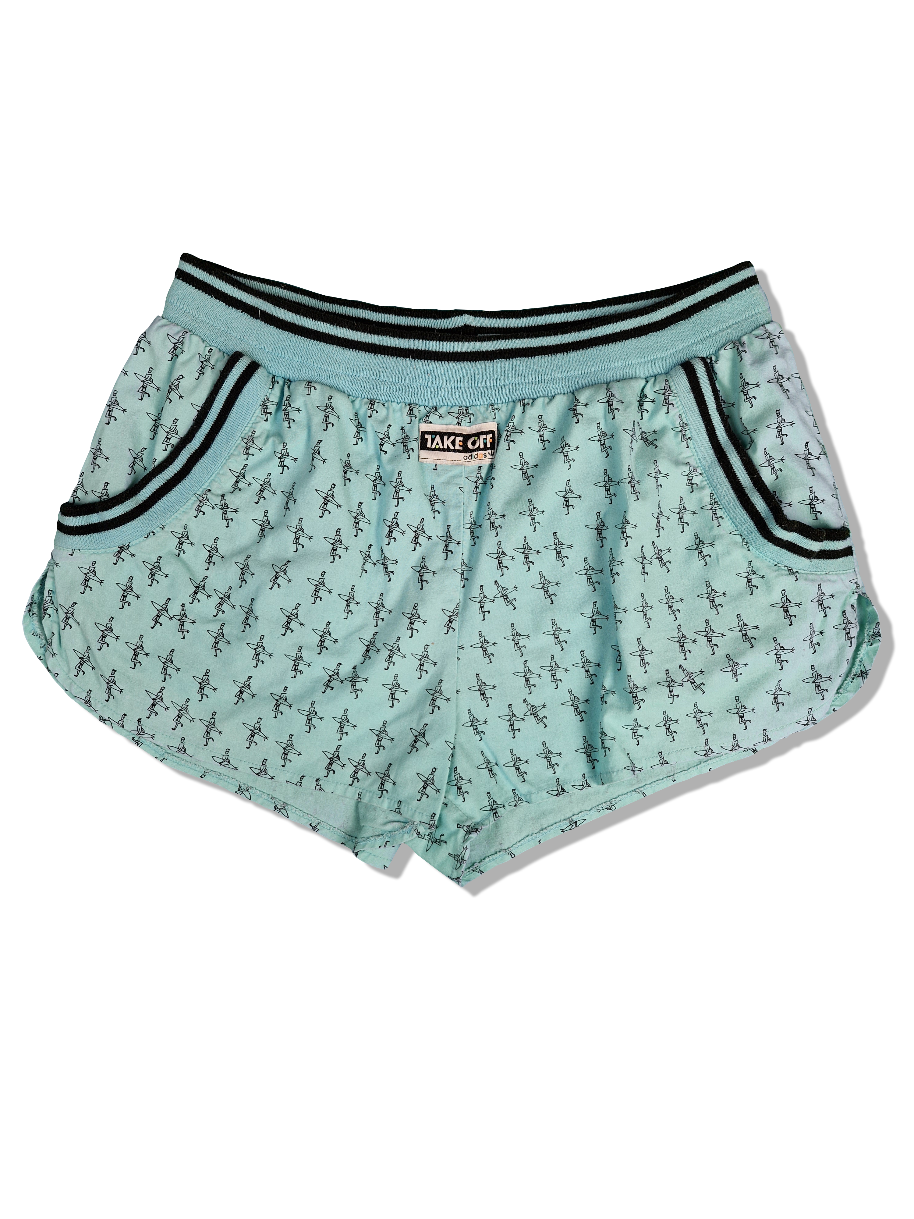 Vintage Adidas Shorts / Badehose 80s Take Off Surfer Türkis (D6) L - RareRags