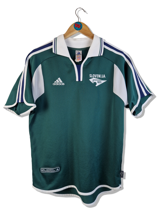 Vintage Adidas Trikot+Shorts Slovenija 2000 Made In U.K. Grün Weiß M