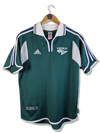 Vintage Adidas Trikot+Shorts Slovenija 2000 Made In U.K. Grün Weiß M