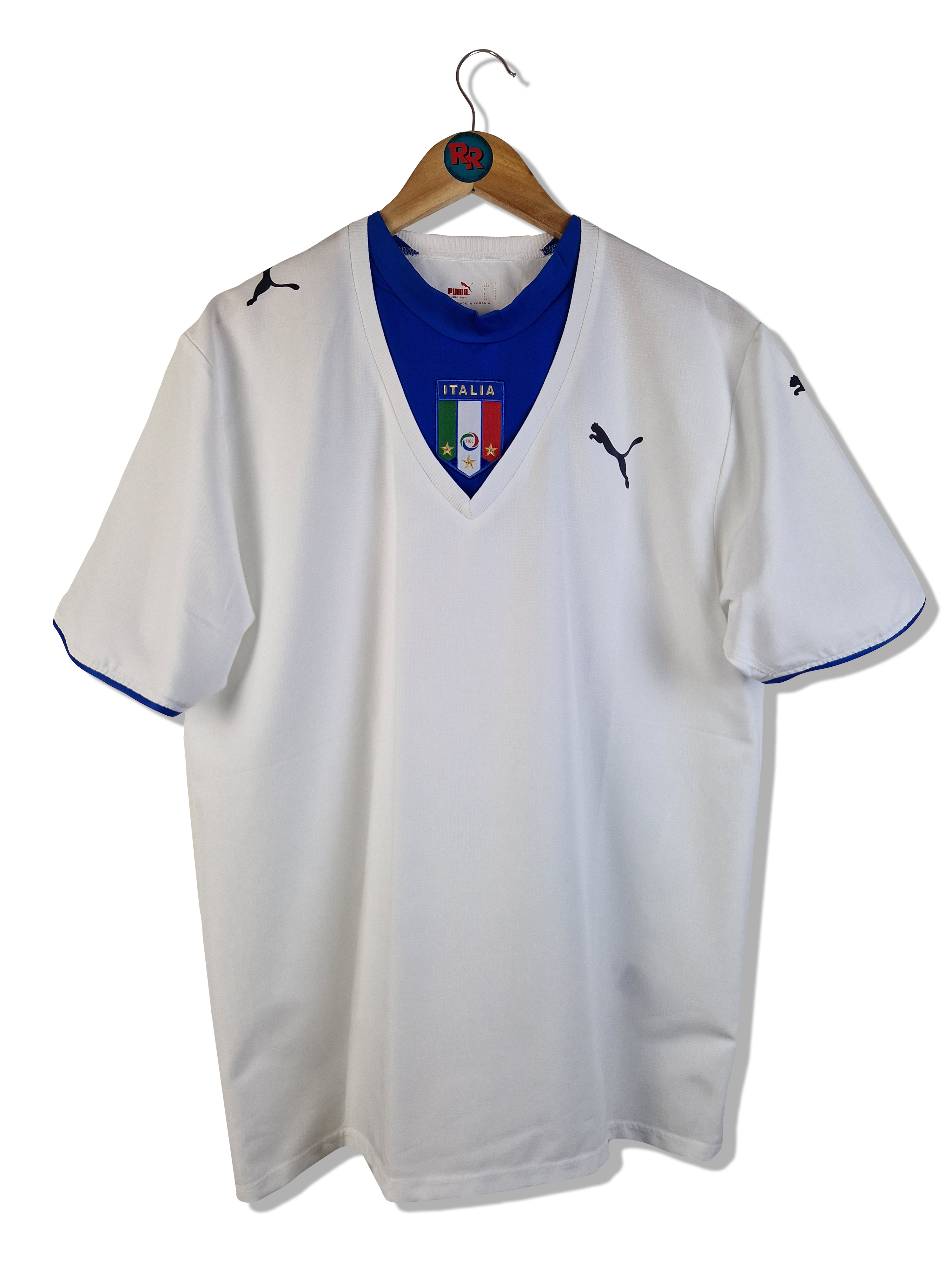Puma Trikot + Shorts Set Auswärts 2006 Weiß Blau L - RareRags