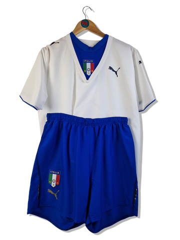 Puma Trikot + Shorts Italien 2006 Auswärts Weiß Blau XL