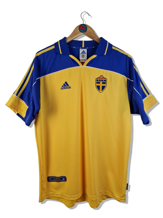 Vintage Adidas Trikot+Shorts Set Schweden 2000 Home Gelb Blau M