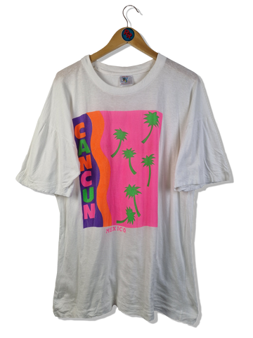 Vintage Loritos Shirt "Cancun, Mexico" Single Stitch Weiß Bunt XXL