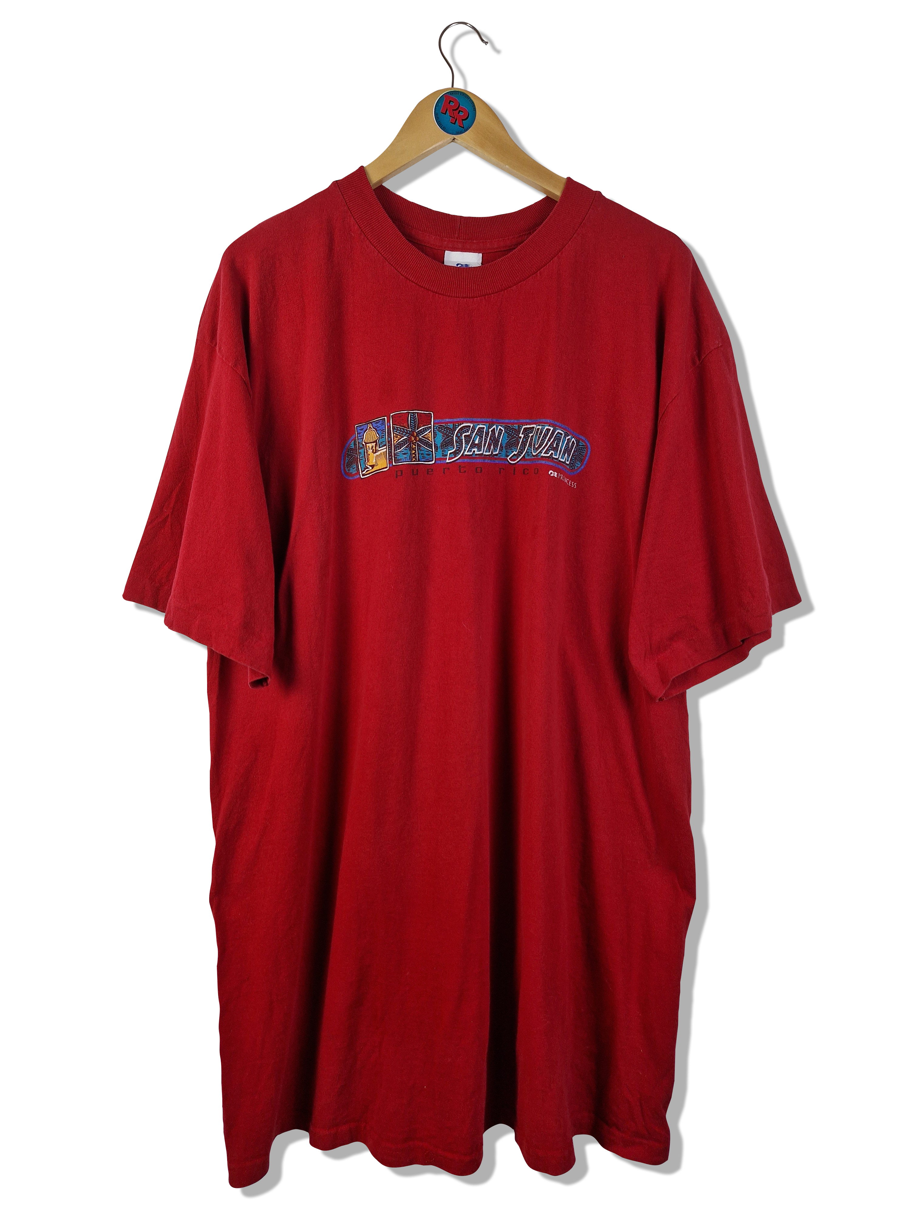 Vintage Princess Shirt "San Juan, Puerto Rico" Single Stitch Rot L-XL