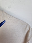 Vintage Hanes Shirt 80s Fifty-Fifty "Monterey" Single Stitch Made In USA Gold Glitzer Weiß L
