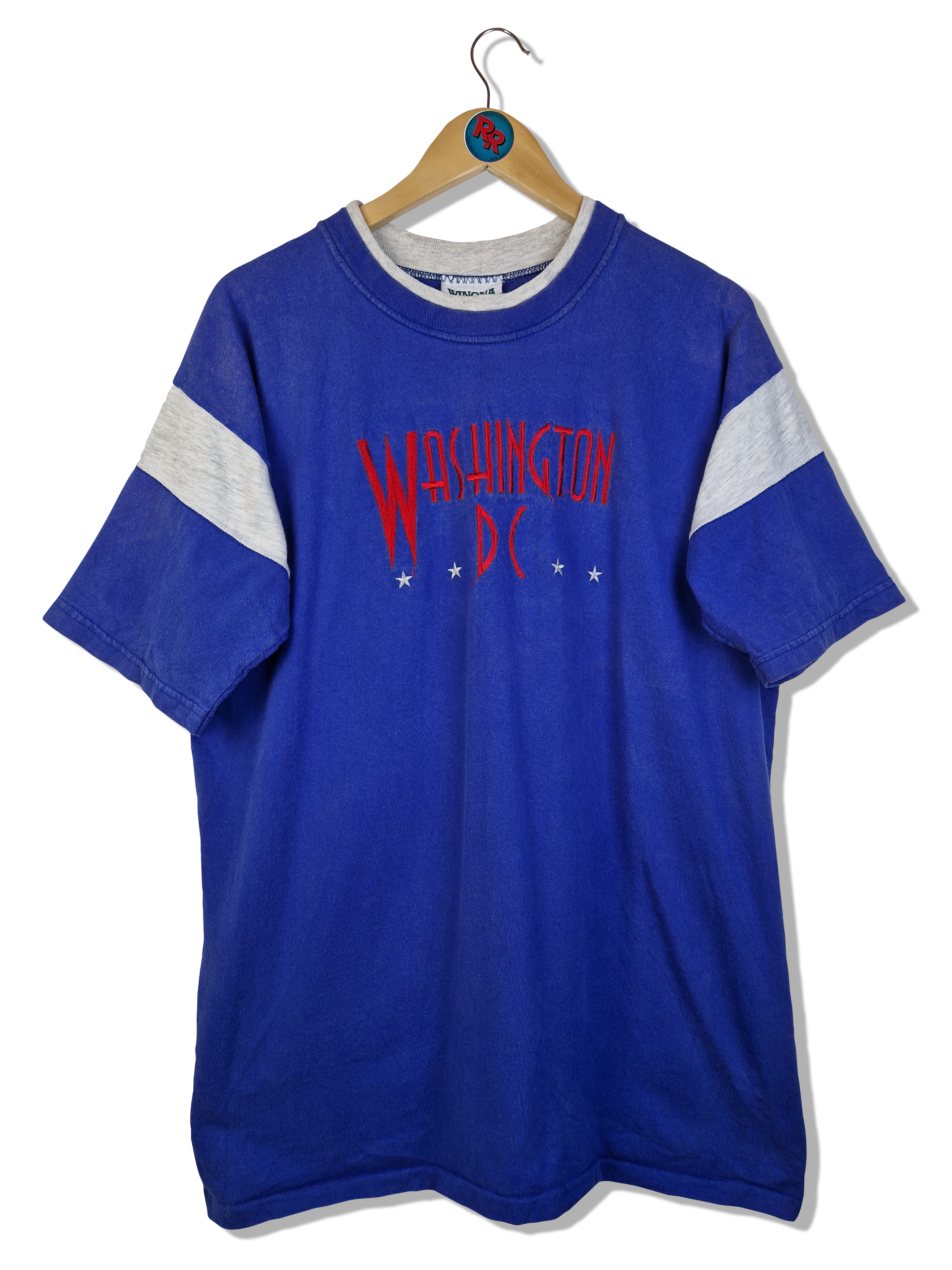 Vintage Winona Shirt "Washington DC" Single Stitch Made In USA Bestickt Blau L - RareRags