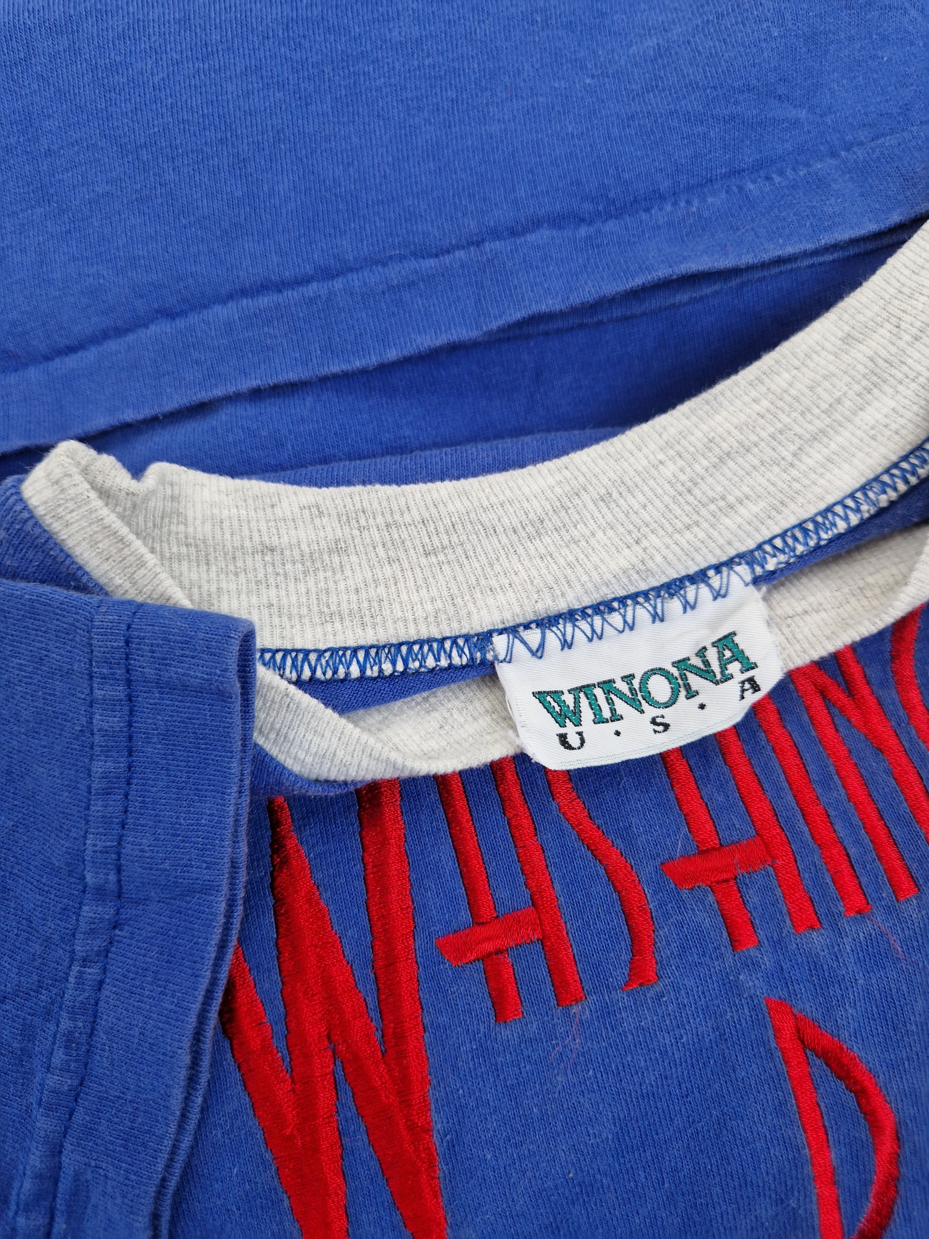 Vintage Winona Shirt "Washington DC" Single Stitch Made In USA Bestickt Blau L - RareRags