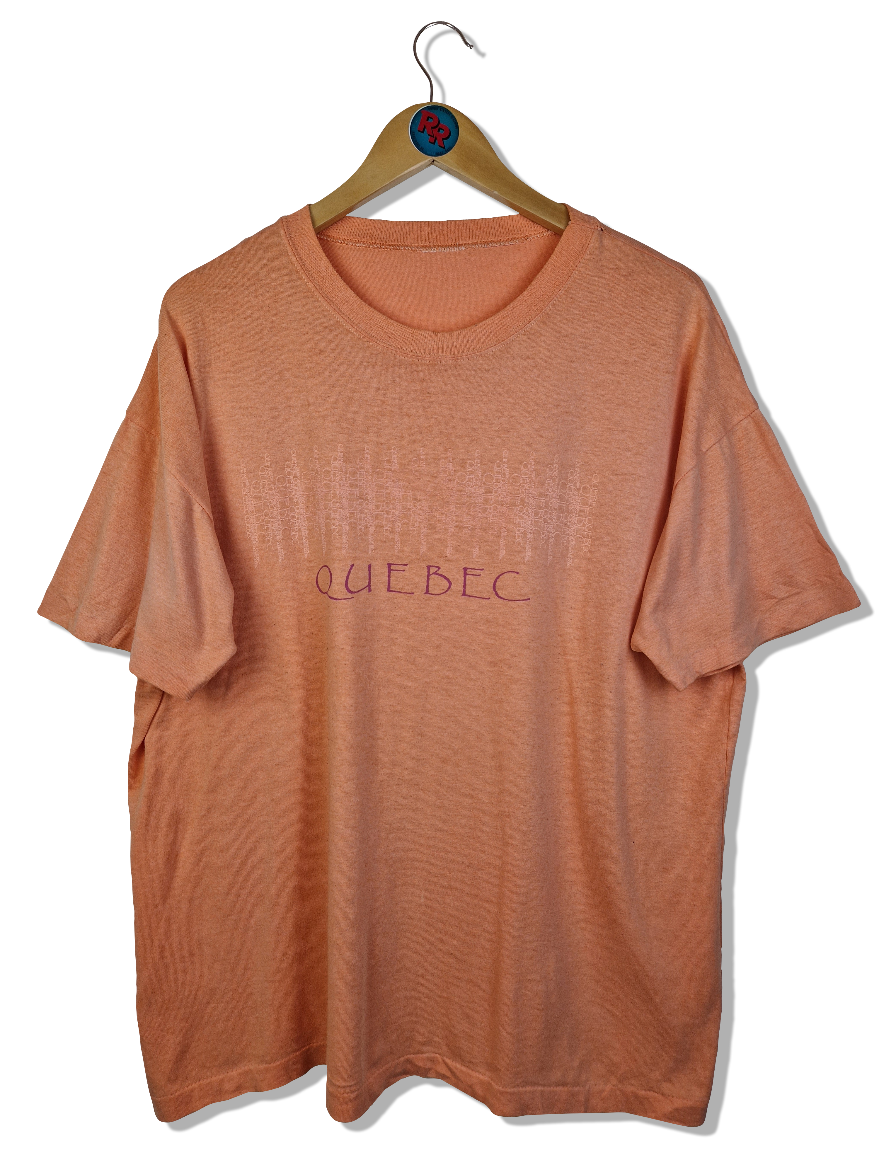 Vintage Shirt "Quebec" Single Stitch Orange M-L