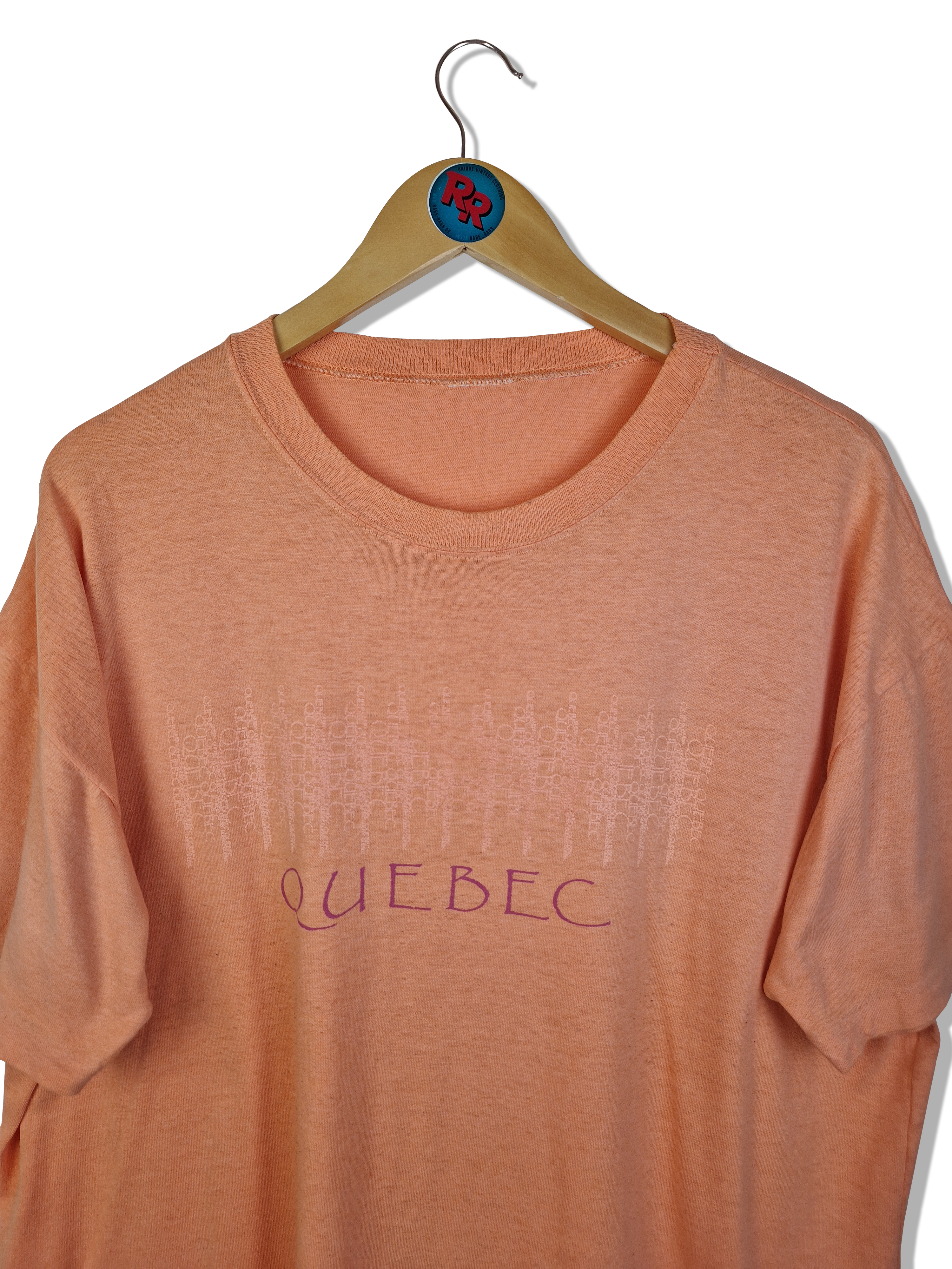 Vintage Shirt "Quebec" Single Stitch Orange M-L