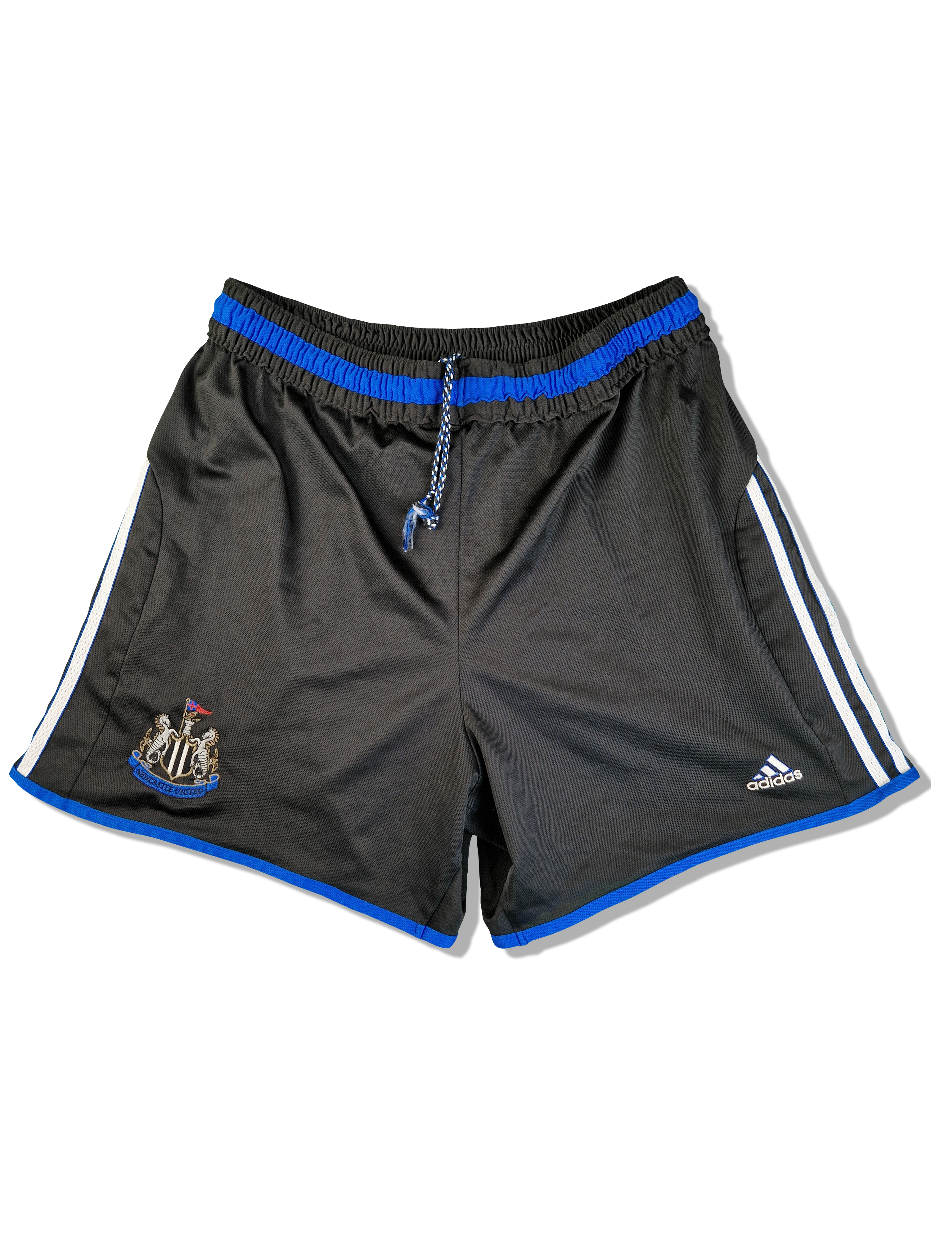 Vintage Adidas Shorts New Castle United 1999 Made In England Schwarz Blau XL