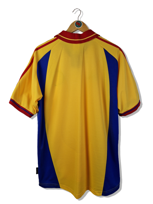 Vintage Adidas Trikot Rumänien 2000 Made In Portugal Gelb Blau M