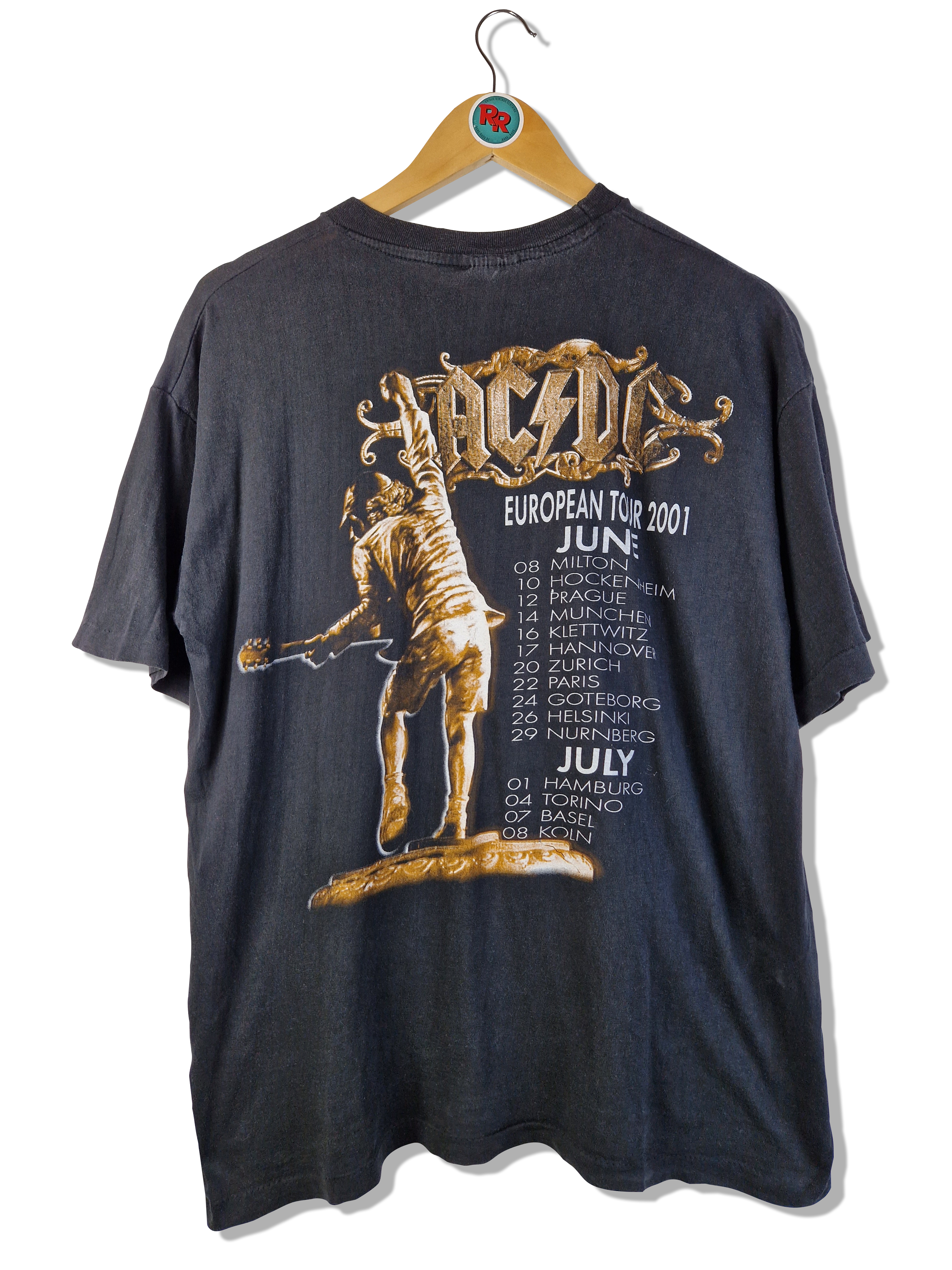 ACDC Shirt European Tour 2001 Single Stitched Schwarz XL - RareRags