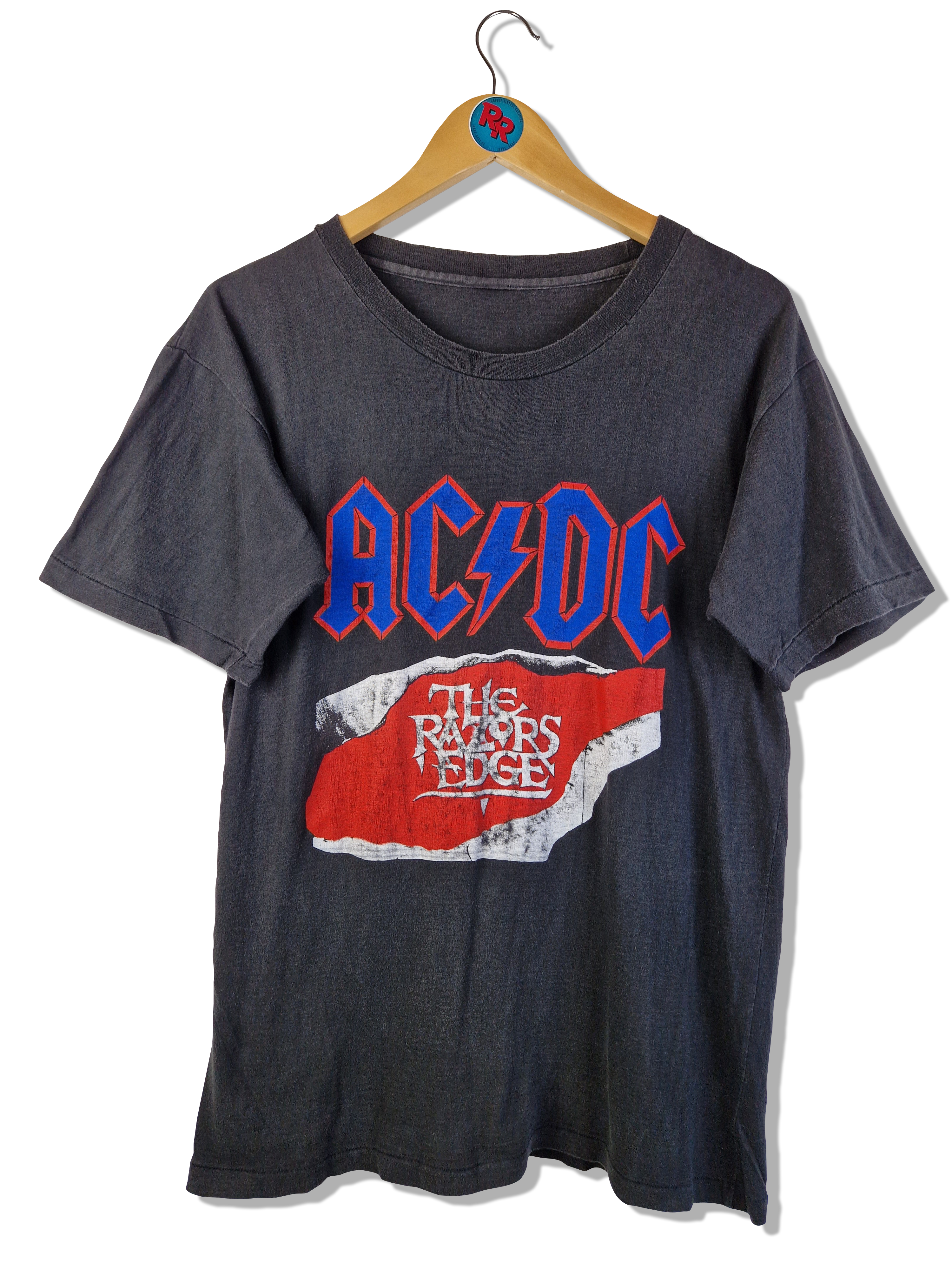 Vintage ACDC Shirt The Razors Edge 1990 Single Stitched Schwarz L-XL