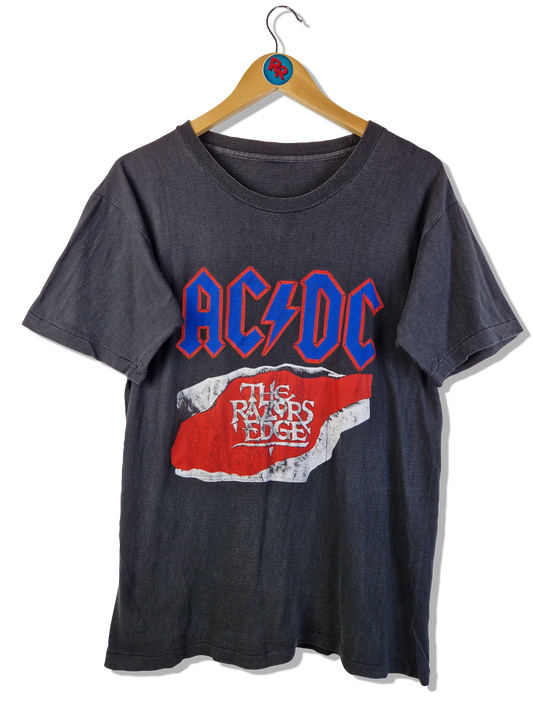 Vintage ACDC Shirt The Razors Edge 1990 Single Stitched Schwarz L-XL