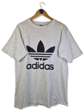 Vintage Adidas Shirt 80s Big Logo Single Stitched Made In USA Heather Grau (D6) M