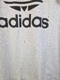 Vintage Adidas Shirt 80s Big Logo Single Stitched Made In USA Heather Grau (D6) M