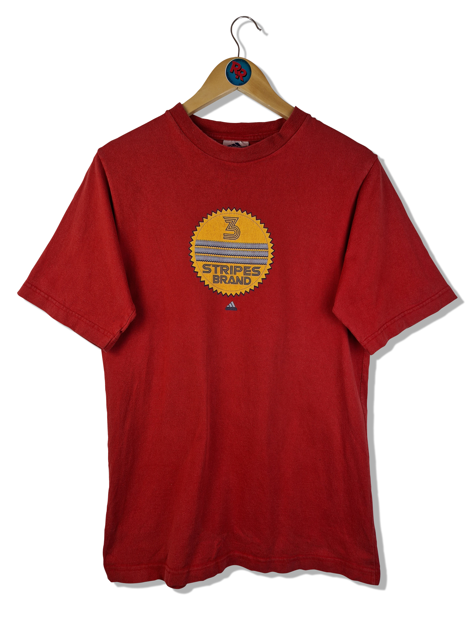 Vintage Adidas Shirt "3 Stripes Brand" Made In Canada Rot (Youth XL) M-L - RareRags