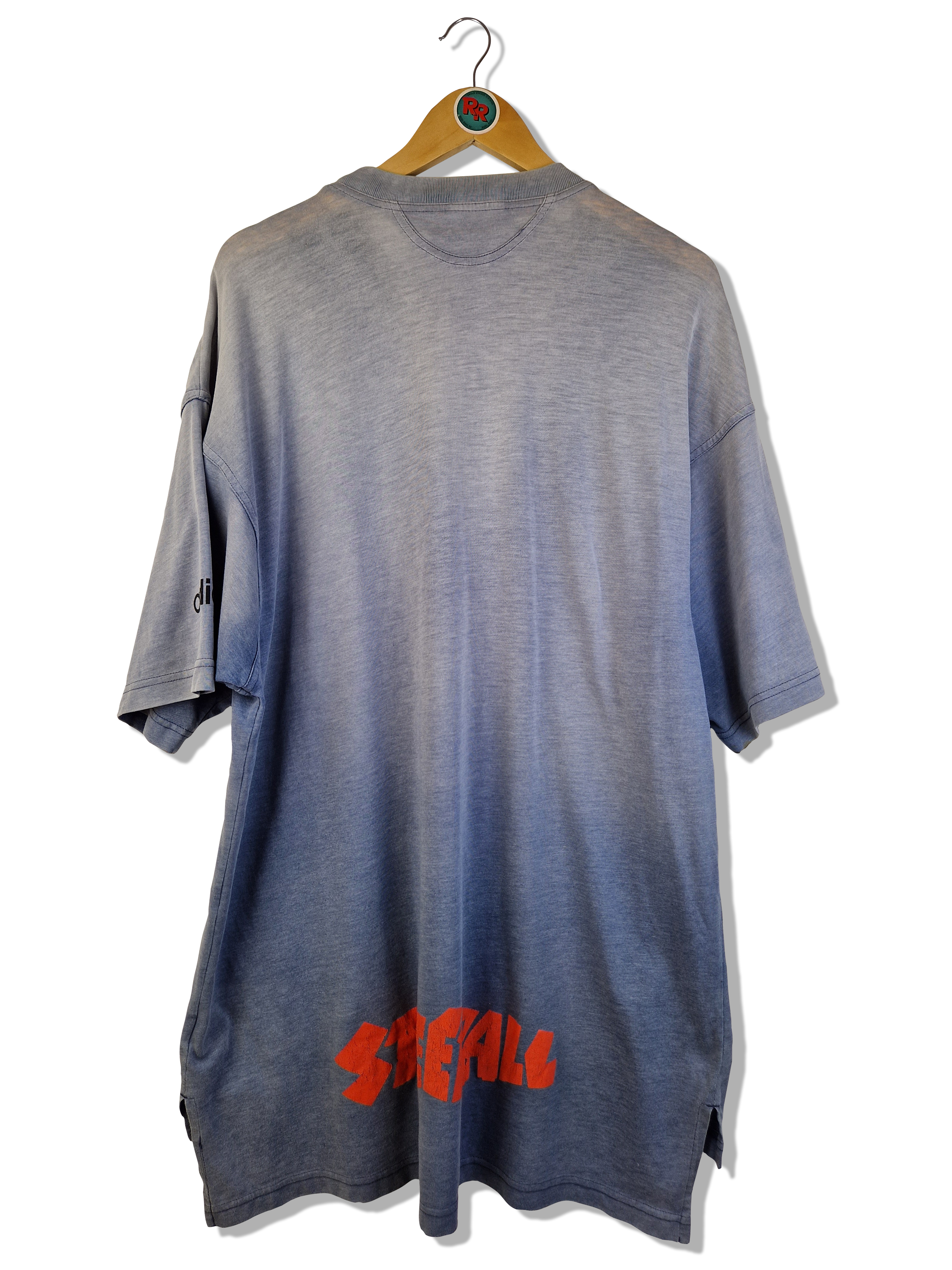 Vintage Adidas Shirt Streetball Basketball Oversized Faded Trashed Grau/Blau L-XXL - RareRags