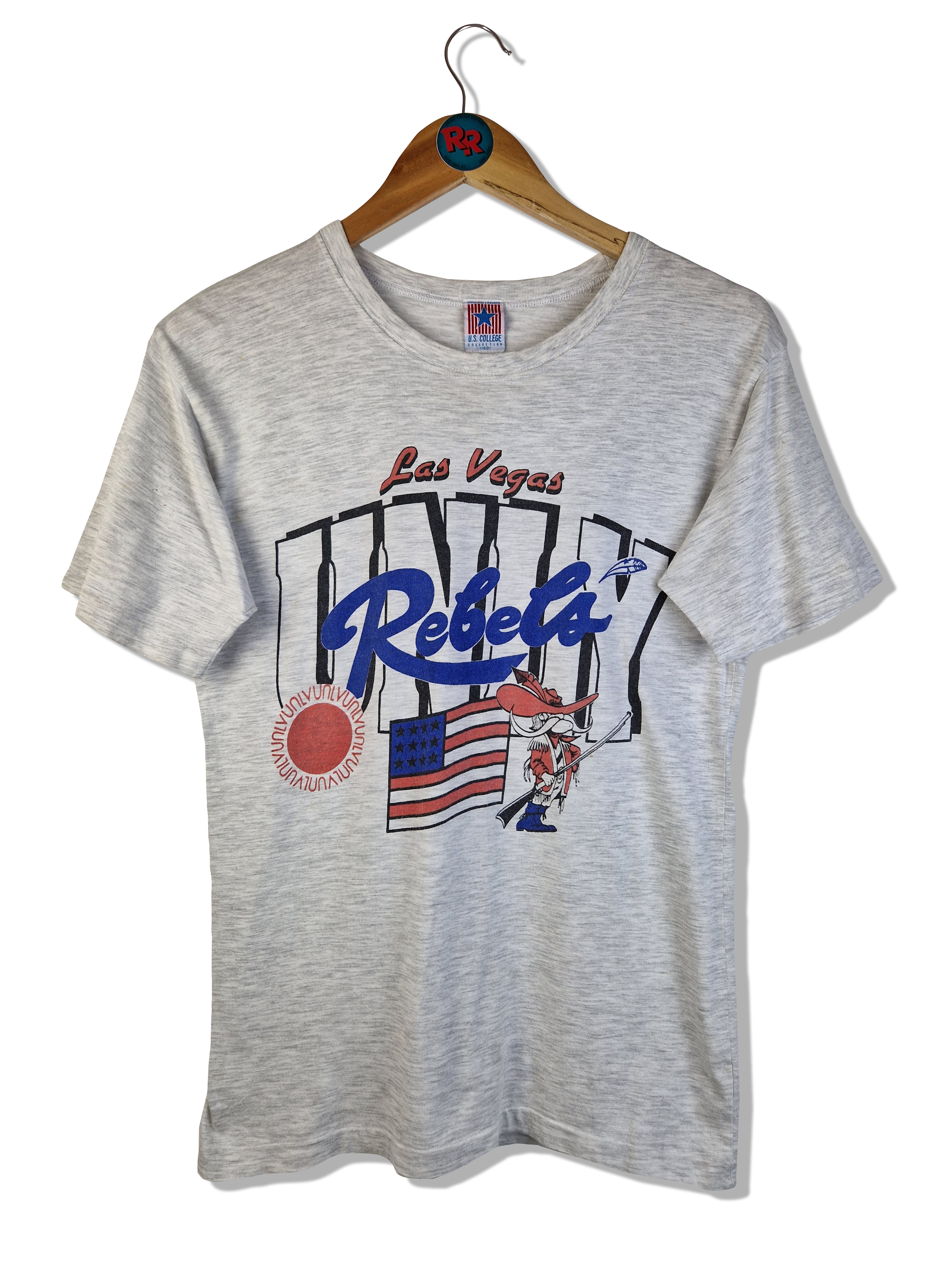 Vintage US College Collection Shirt Las Vegas Rebels Football Single Stitched Made In Korea S-M - RareRags
