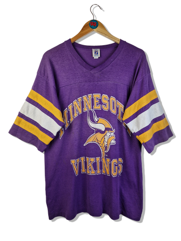 Vintage Logo 7 Shirt Vikings Football Single Stitched Made In USA Lila