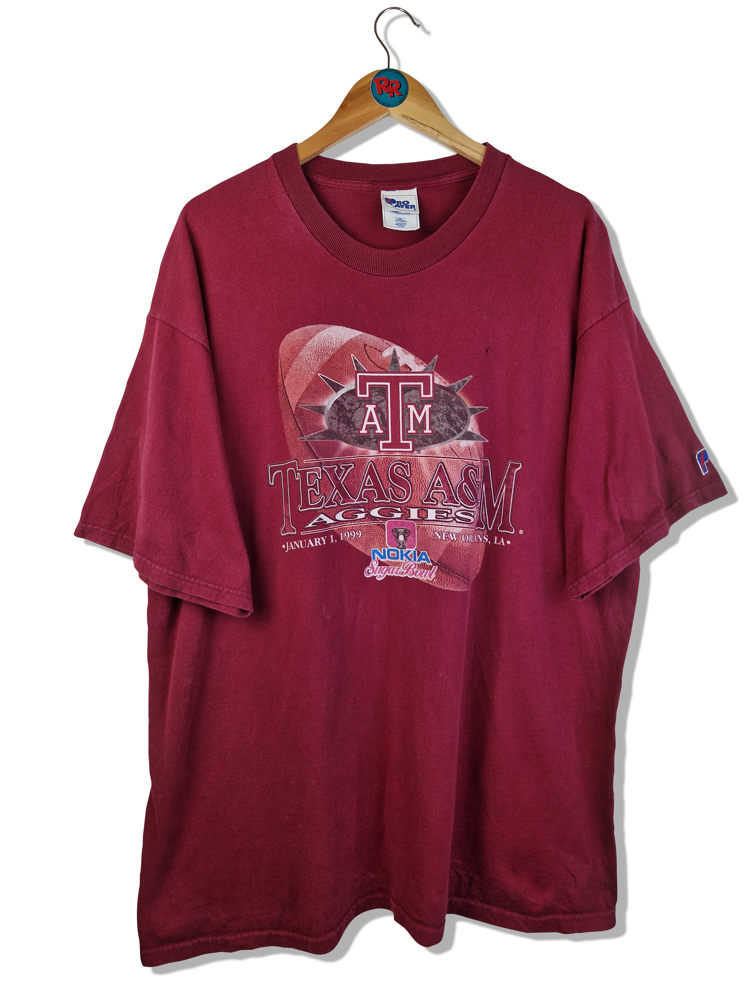Vintage Pro Player Shirt Texas Aggies Football  Made In USA Dunkelrot XXL