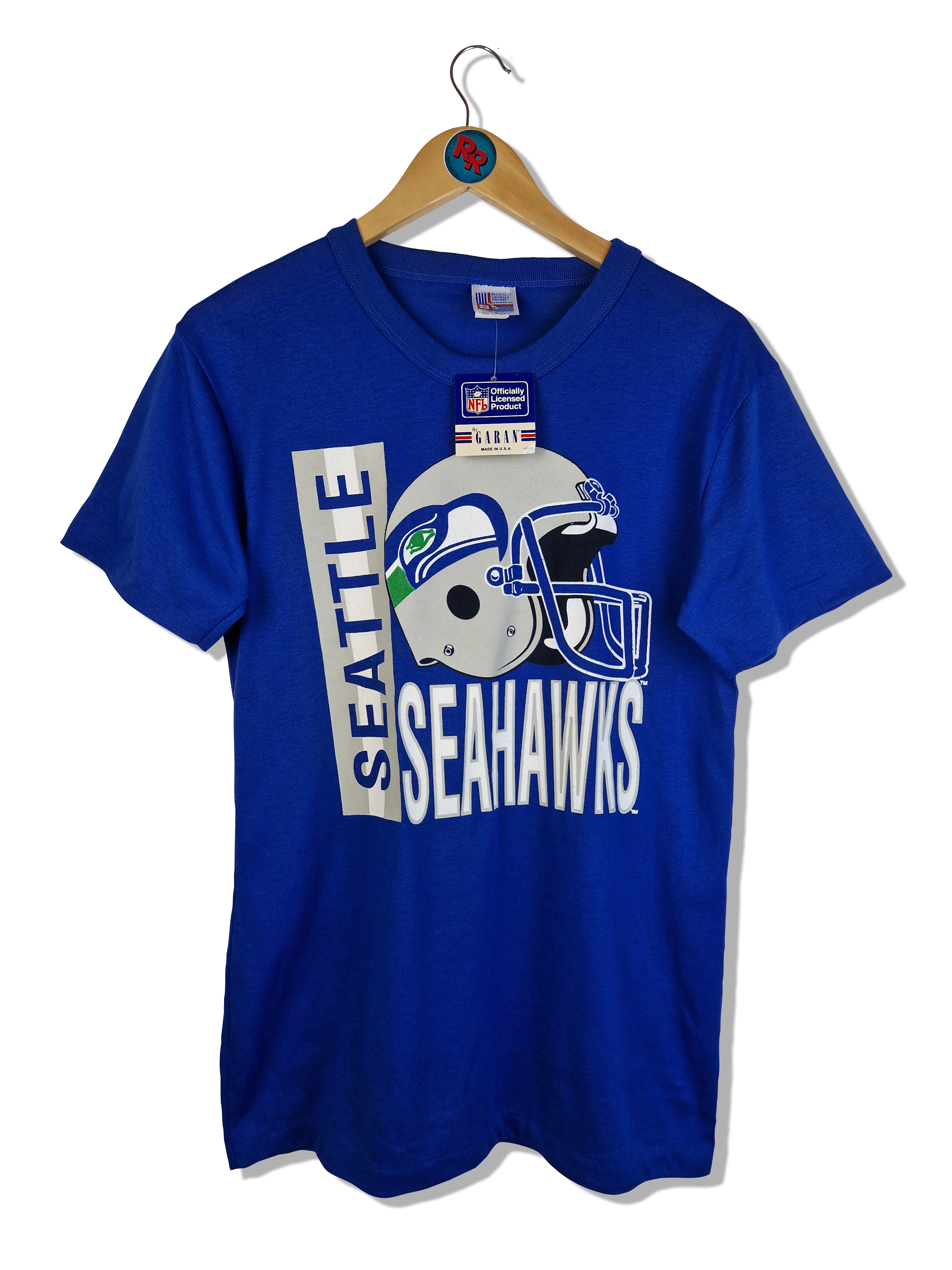 Vintage Garan Shirt 80s Seattle Seahawks Football Single Stitched Made In USA Deadstock M - RareRags