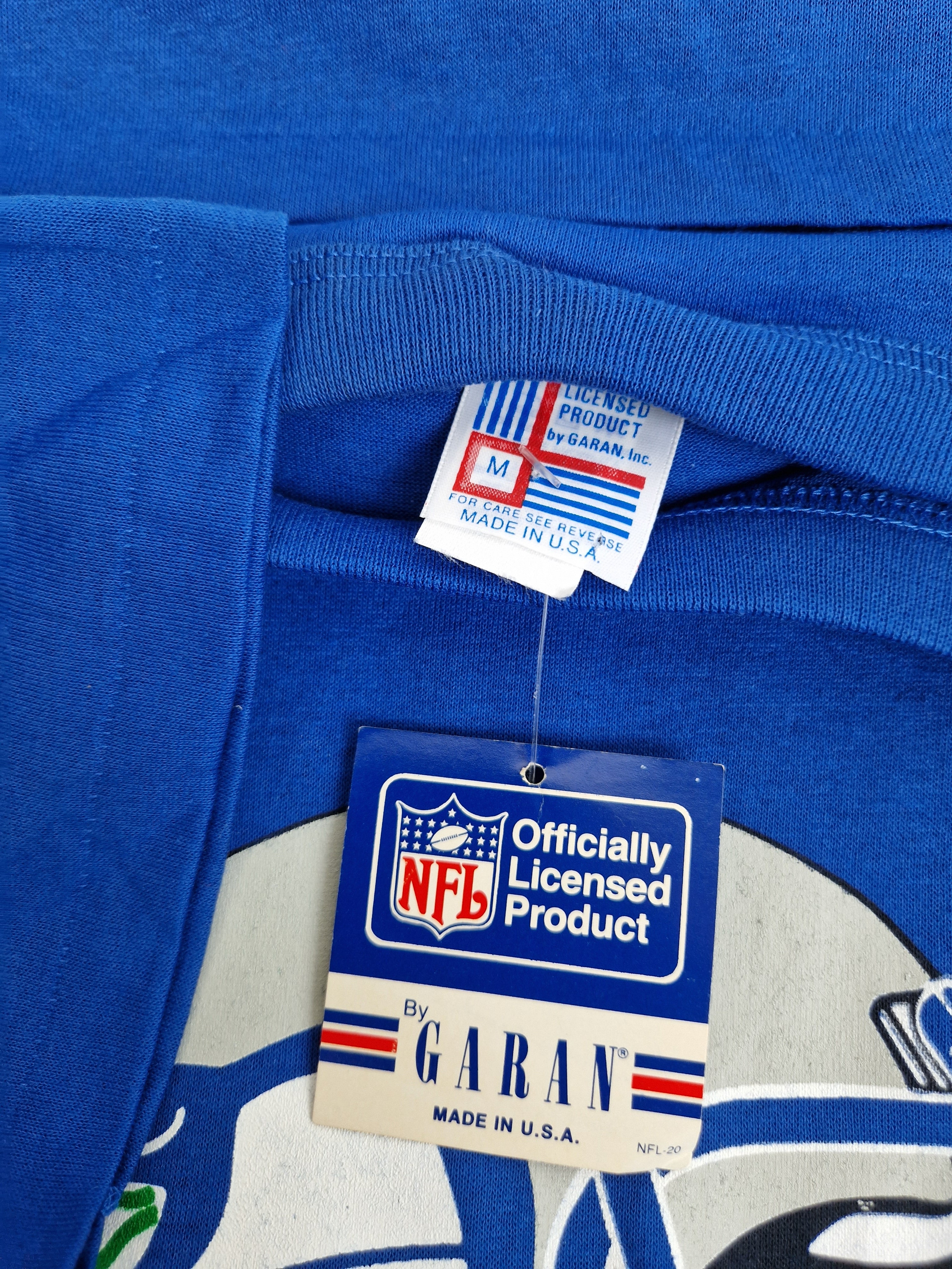Vintage Garan Shirt 80s Seattle Seahawks Football Single Stitched Made In USA Deadstock M - RareRags