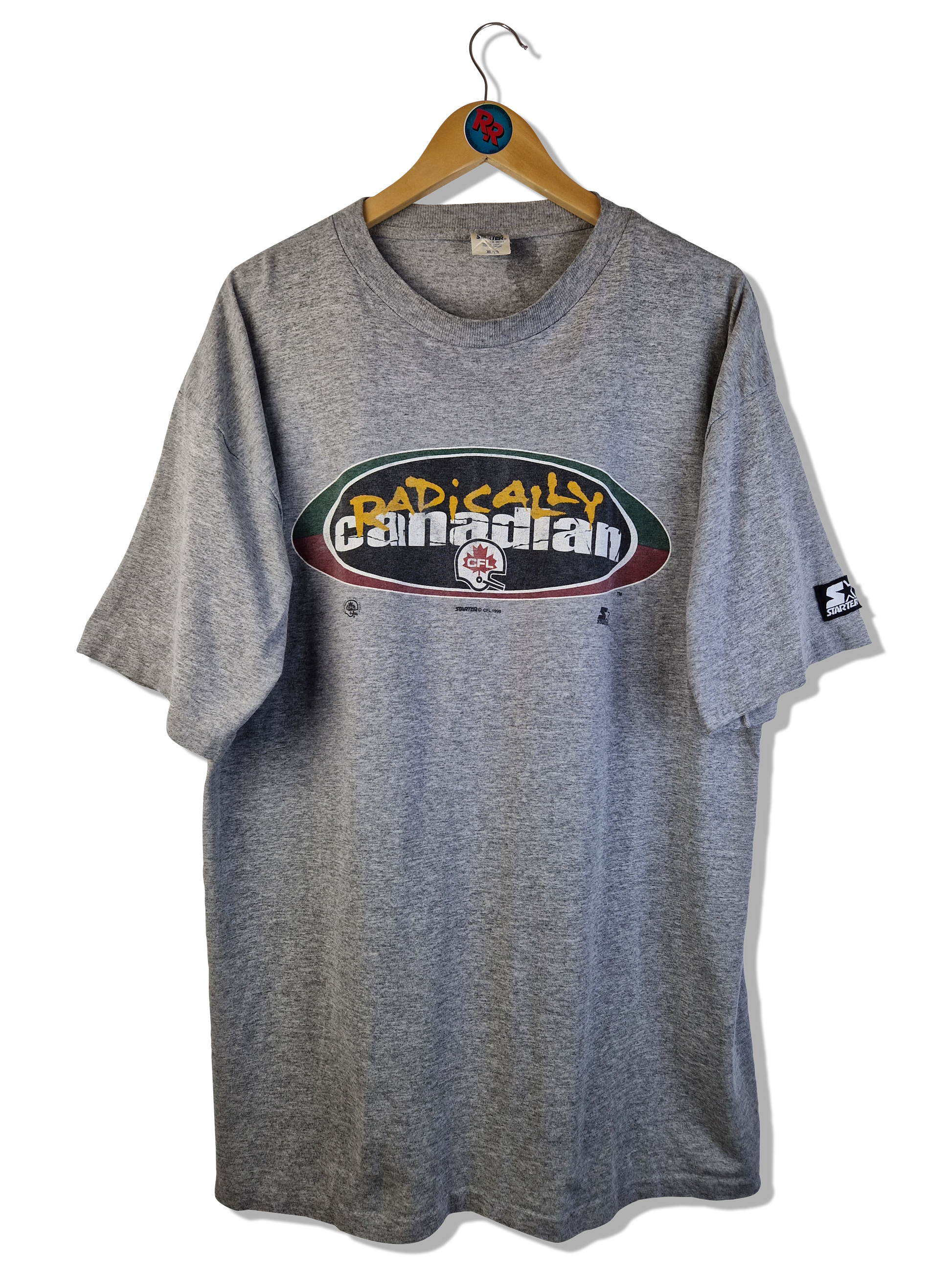 Vintage Starter Shirt CFL Football Single Stitched Made In Canada Grau XL - RareRags