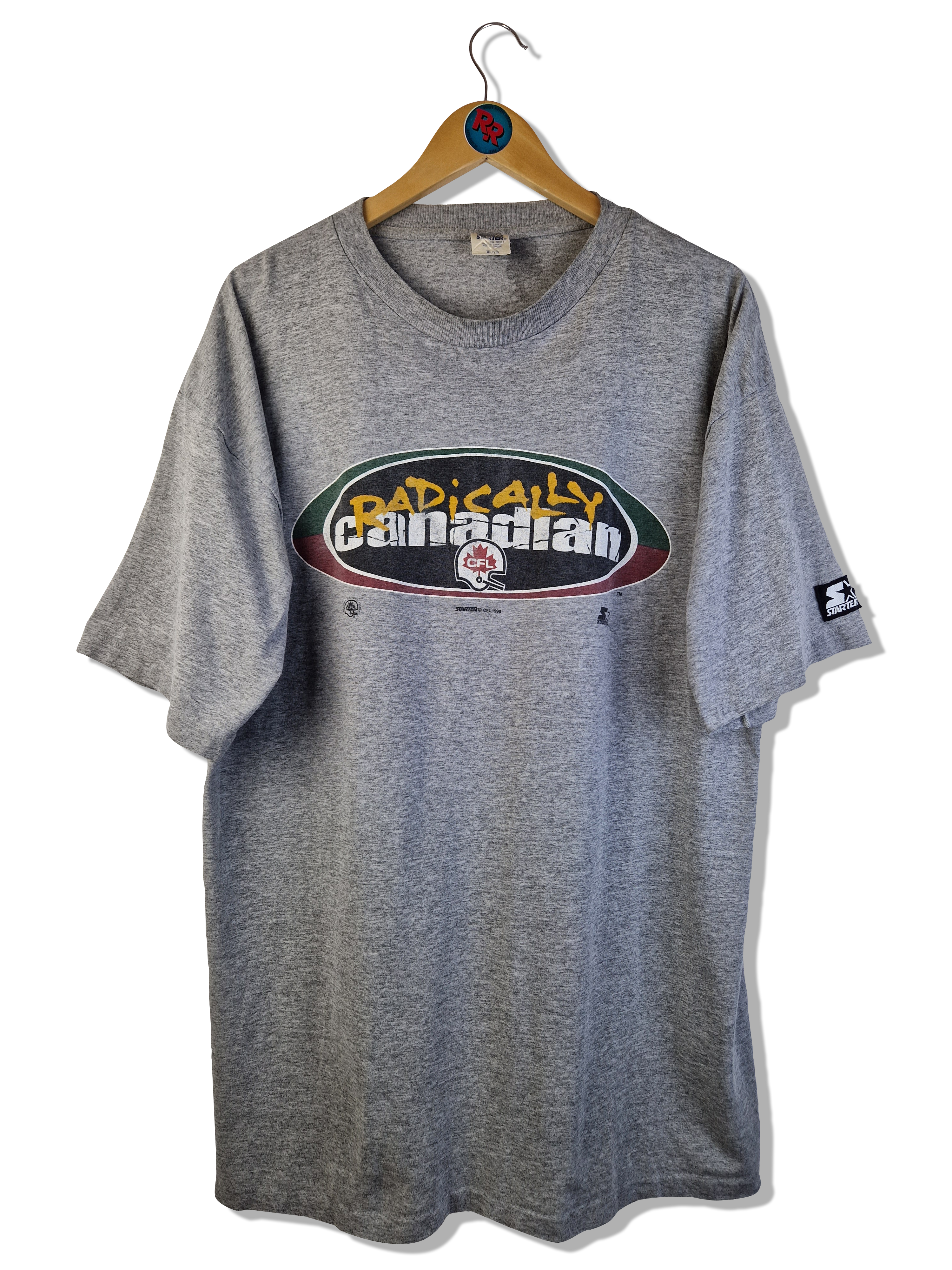 Vintage Starter Shirt CFL Football Single Stitched Made In Canada Grau XL - RareRags