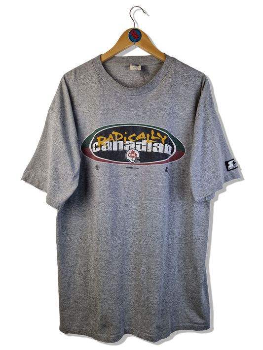 Vintage Starter Shirt CFL Football Single Stitched Made In Canada Grau XL