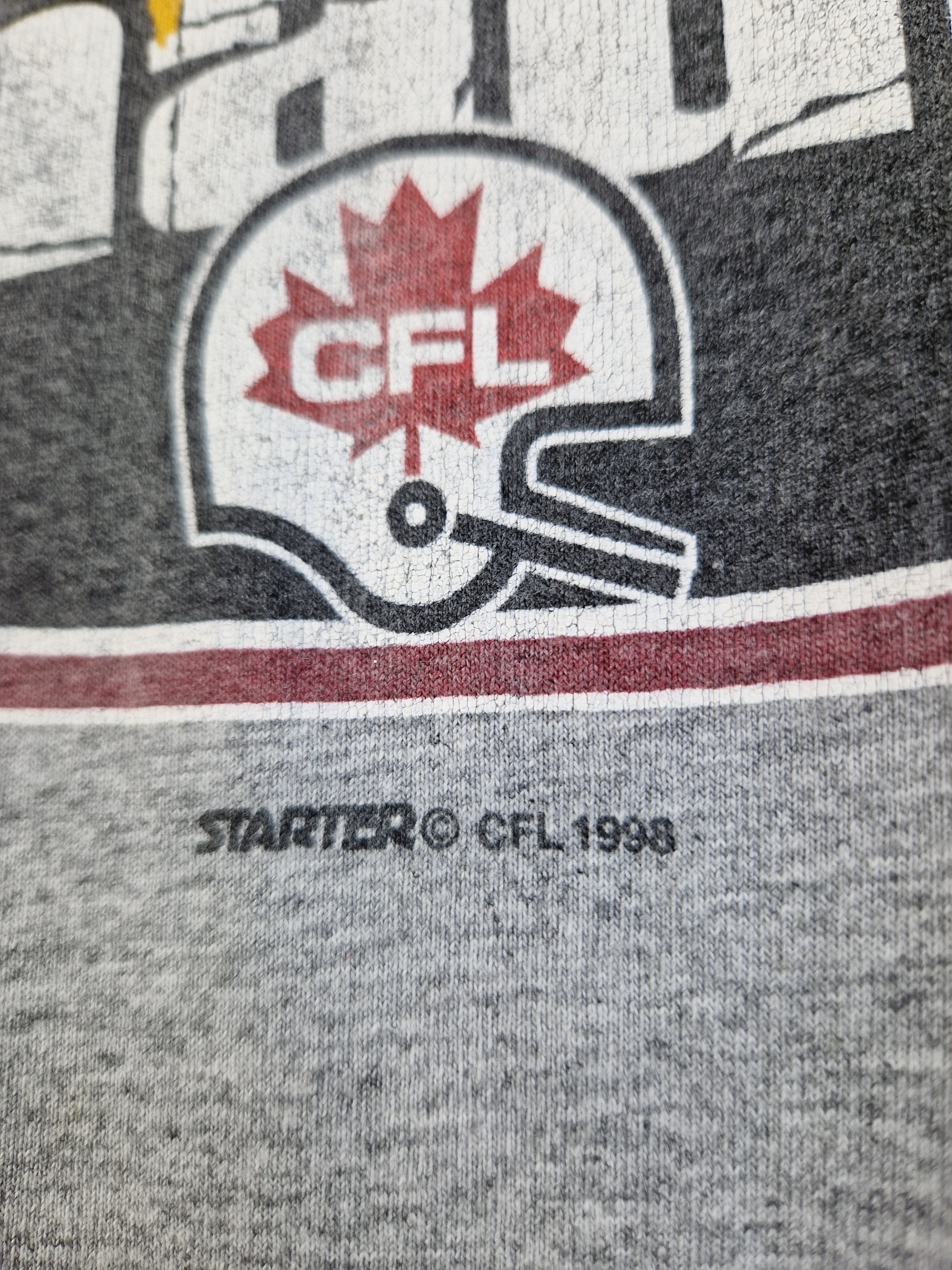 Vintage Starter Shirt CFL Football Single Stitched Made In Canada Grau XL - RareRags