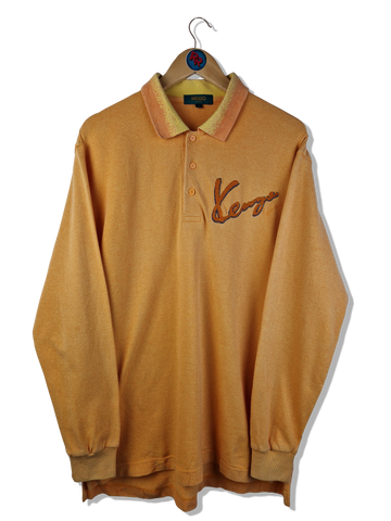 Vintage Kenzo Golf Poloshirt Langarm Orange (4) M-L