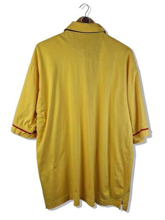 Vintage Carlo Colucci Sports Poloshirt Gelb mit bunten Elementen XXL